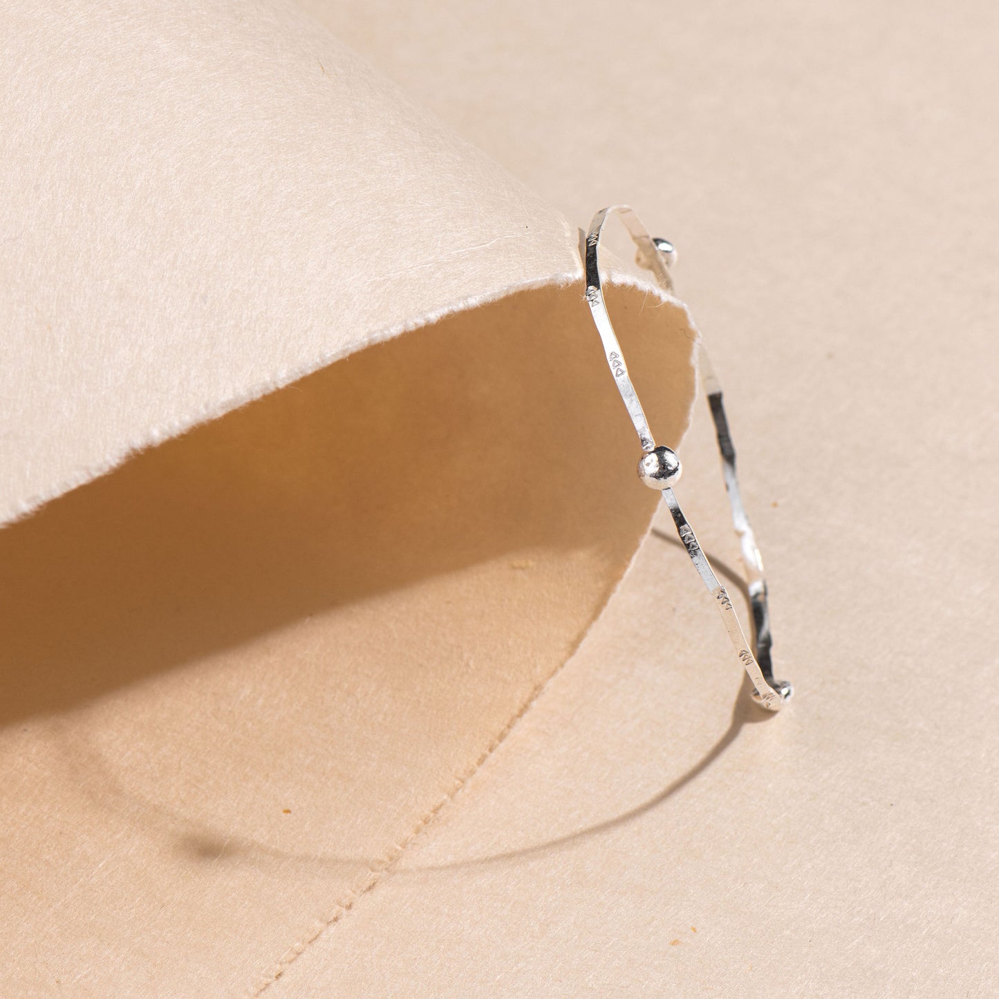 Handmade Arrow Bangle with Orbs